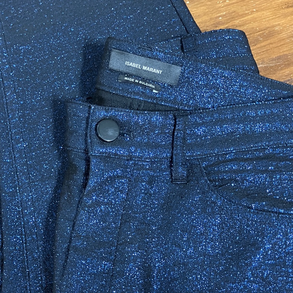 Isabel Marant Shimmering Midnight Blue Trousers  Size 4 US